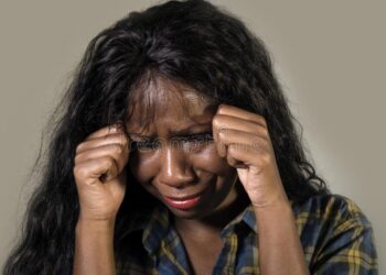 Black girl crying