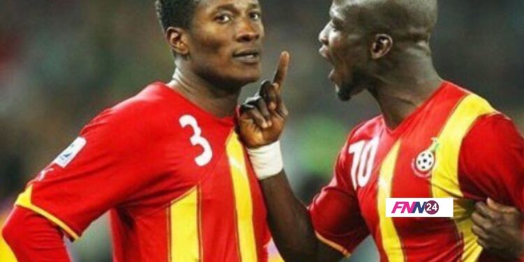 Asamoah Gyan and Stephen Appiah