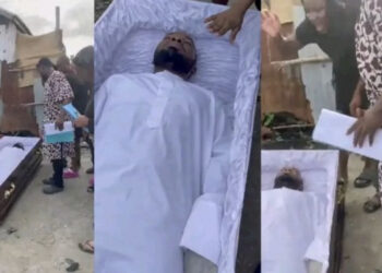 Panic as Man fails to wake up after shooting a scene in a casket