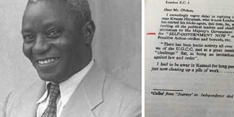 Betrayal letter of J.B Danquah sabotaging Kwame Nkrumah hit social media