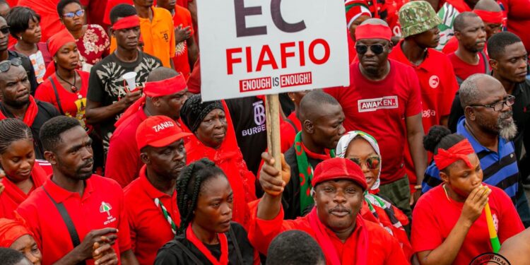 PHOTOS: Volta Region storms #EnoughIsEnoughDemo with wild inscriptions