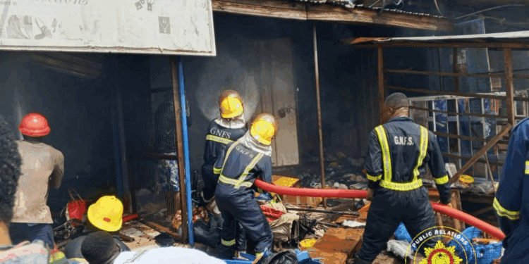 Fire Outbreak Ravages Containers At Techiman Market